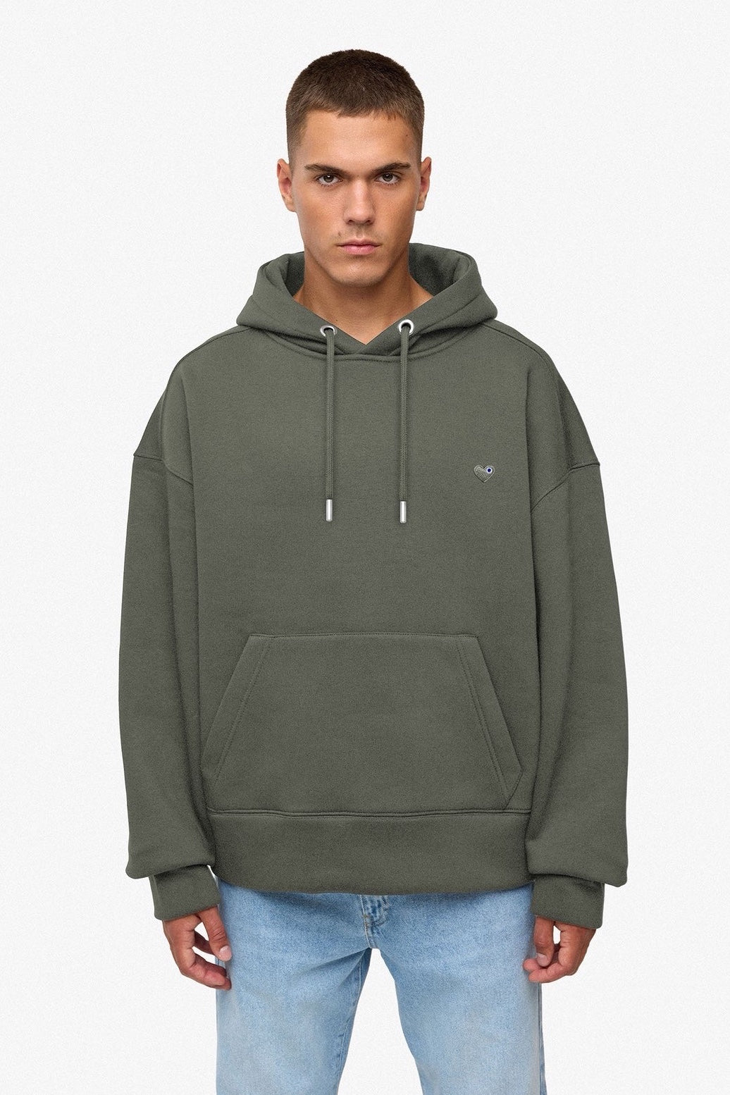 Hoodie oversize brodé cœur