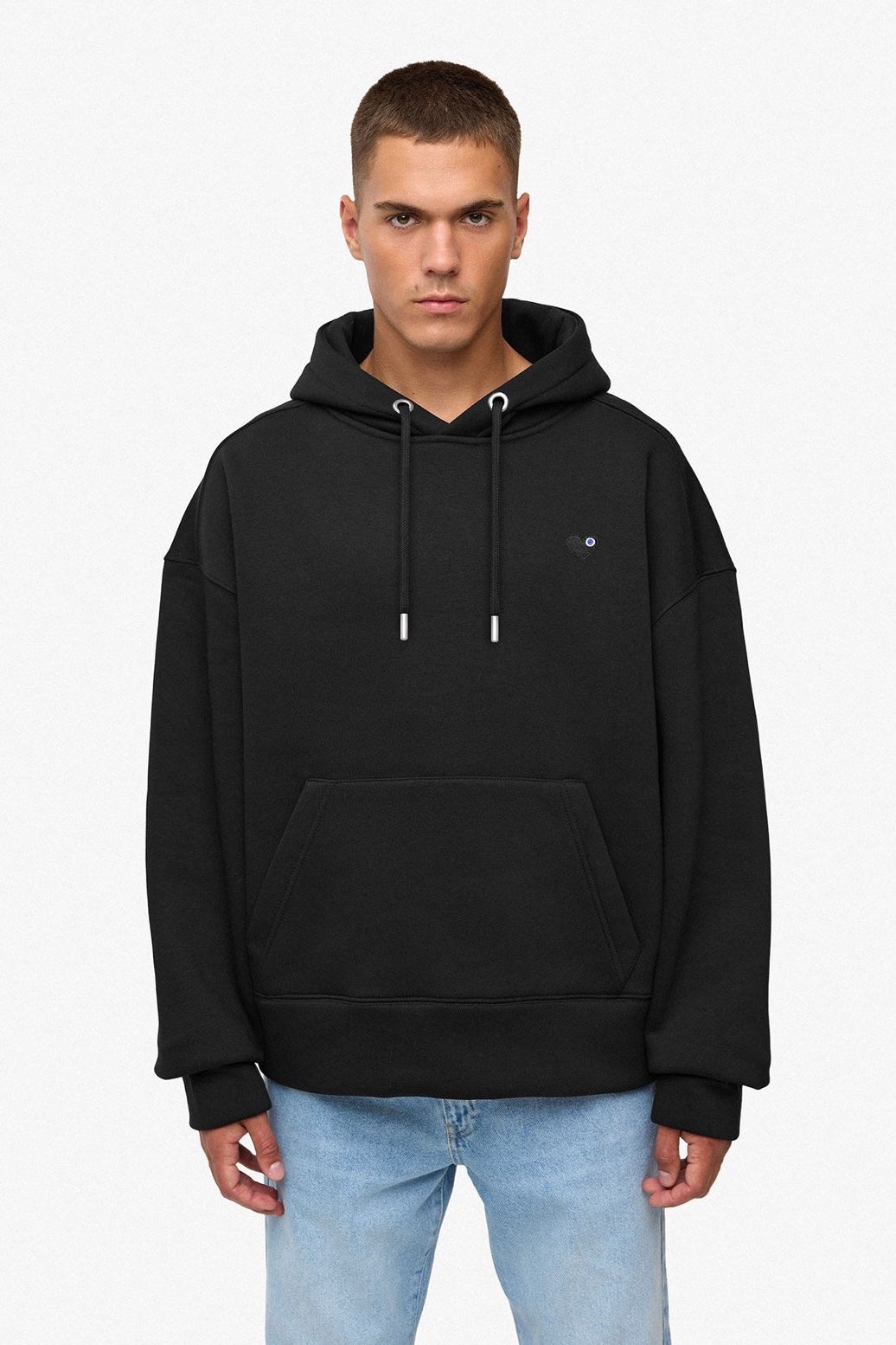 Hoodie oversize brodé cœur